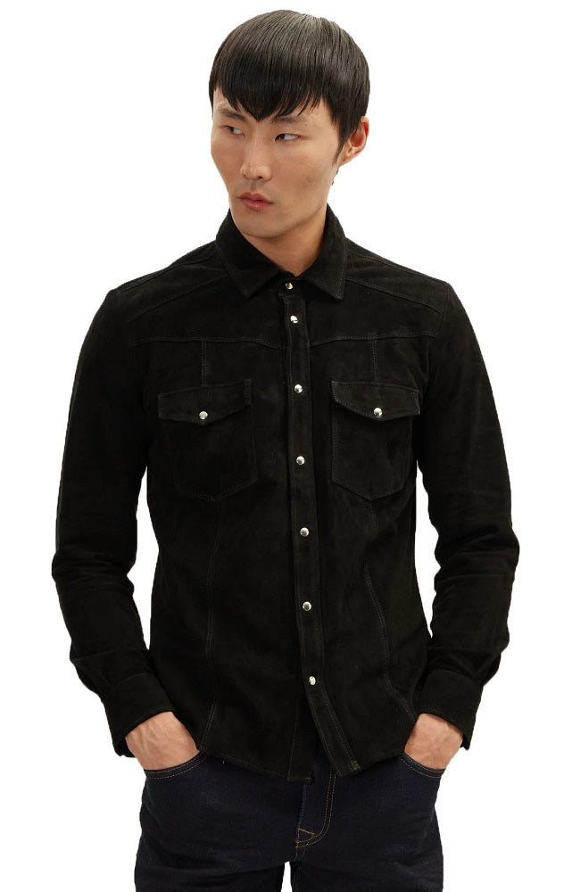 Men Genuine Leather Shirt 01 SkinOutfit