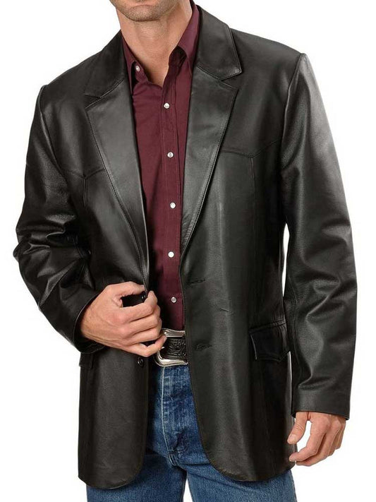 Men Genuine Leather Blazer Sport Coat 02 SkinOutfit