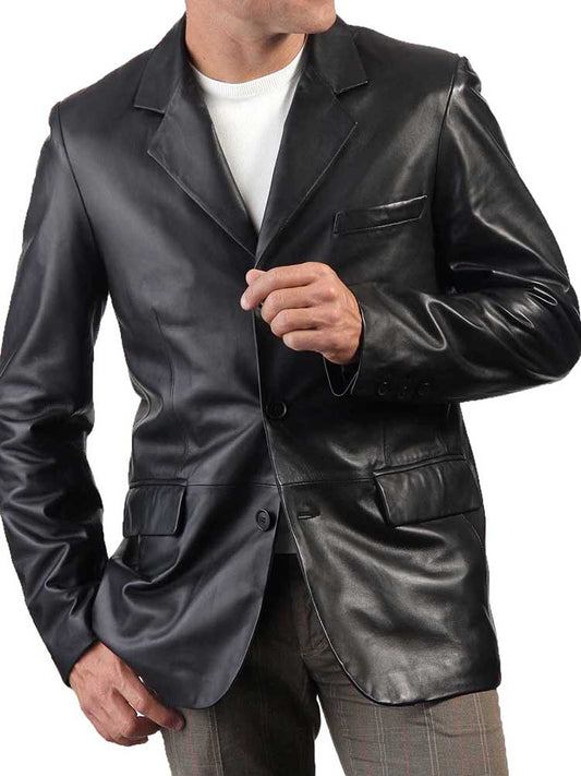 Men Genuine Leather Blazer Sport Coat 03 SkinOutfit