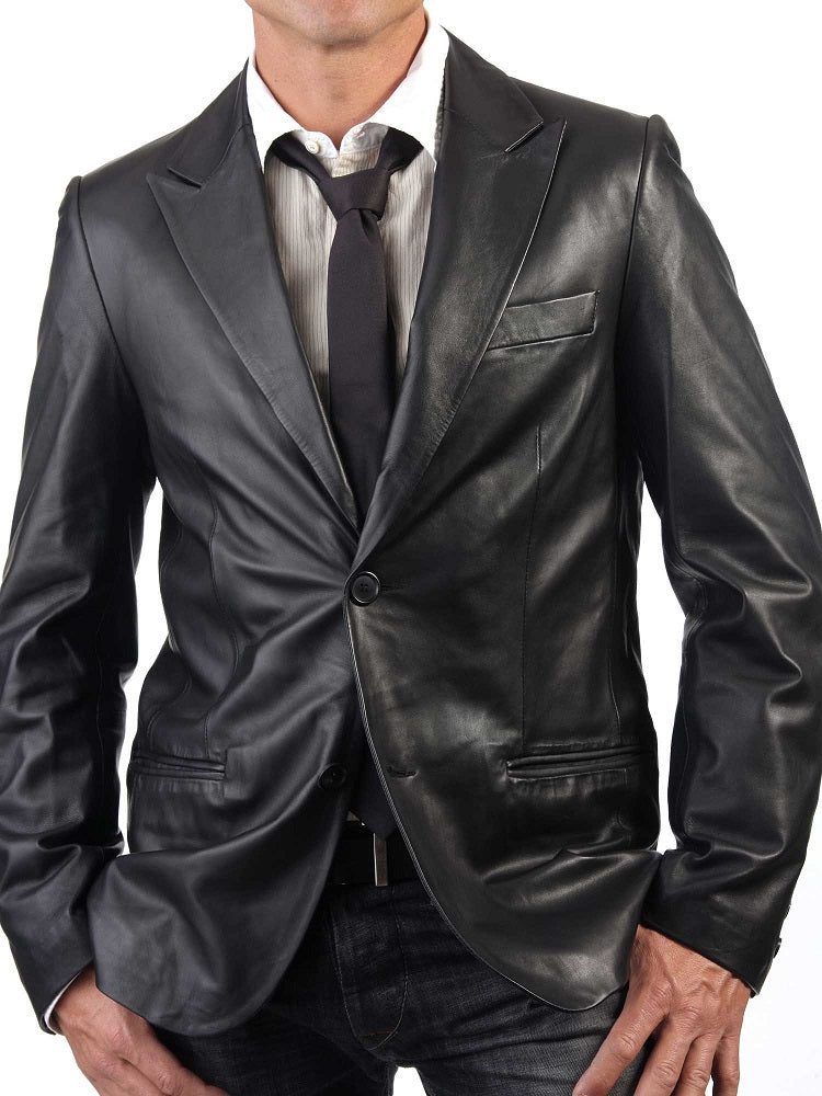 Men Genuine Leather Blazer Sport Coat 04 SkinOutfit