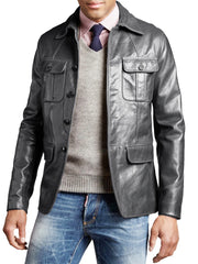 Men Genuine Leather Blazer Sport Coat 08 SkinOutfit