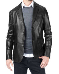 Men Genuine Leather Blazer Sport Coat 16