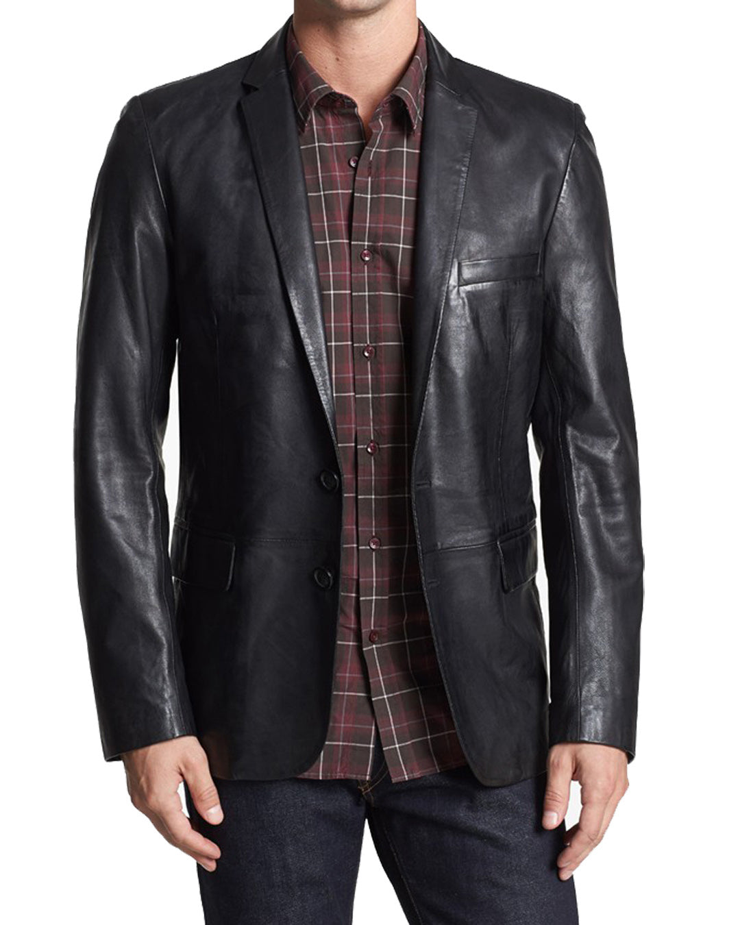 Men Genuine Leather Blazer Sport Coat 23