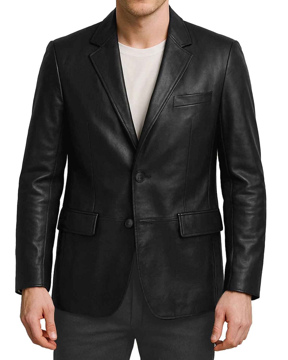 Men Genuine Leather Blazer Sport Coat 23
