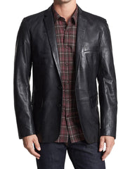 Men Genuine Leather Blazer Sport Coat 23
