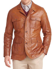 Men Genuine Leather Blazer Sport Coat 33