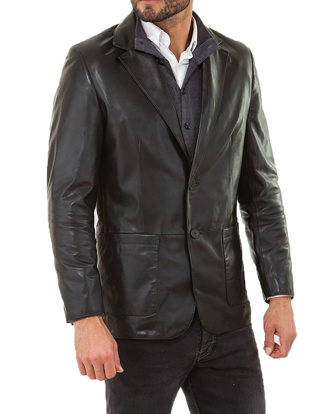 Men Genuine Leather Blazer Sport Coat 52