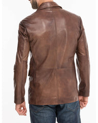Men Genuine Leather Blazer Sport Coat 56