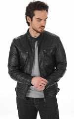 Men Genuine Leather Jacket MJ 03