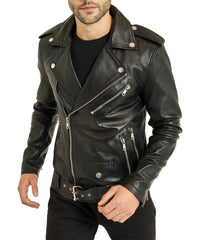 Men Lambskin Genuine Leather Jacket MJ 04