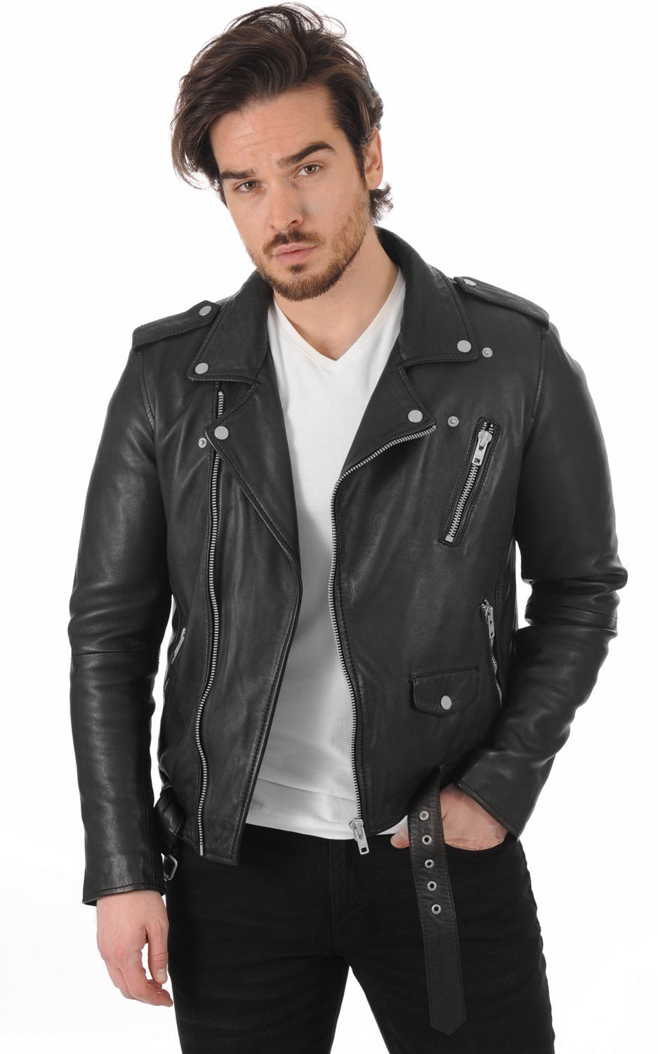 Men Genuine Leather Jacket MJ 05 SkinOutfit