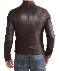 Men Lambskin Genuine Leather Jacket MJ 09