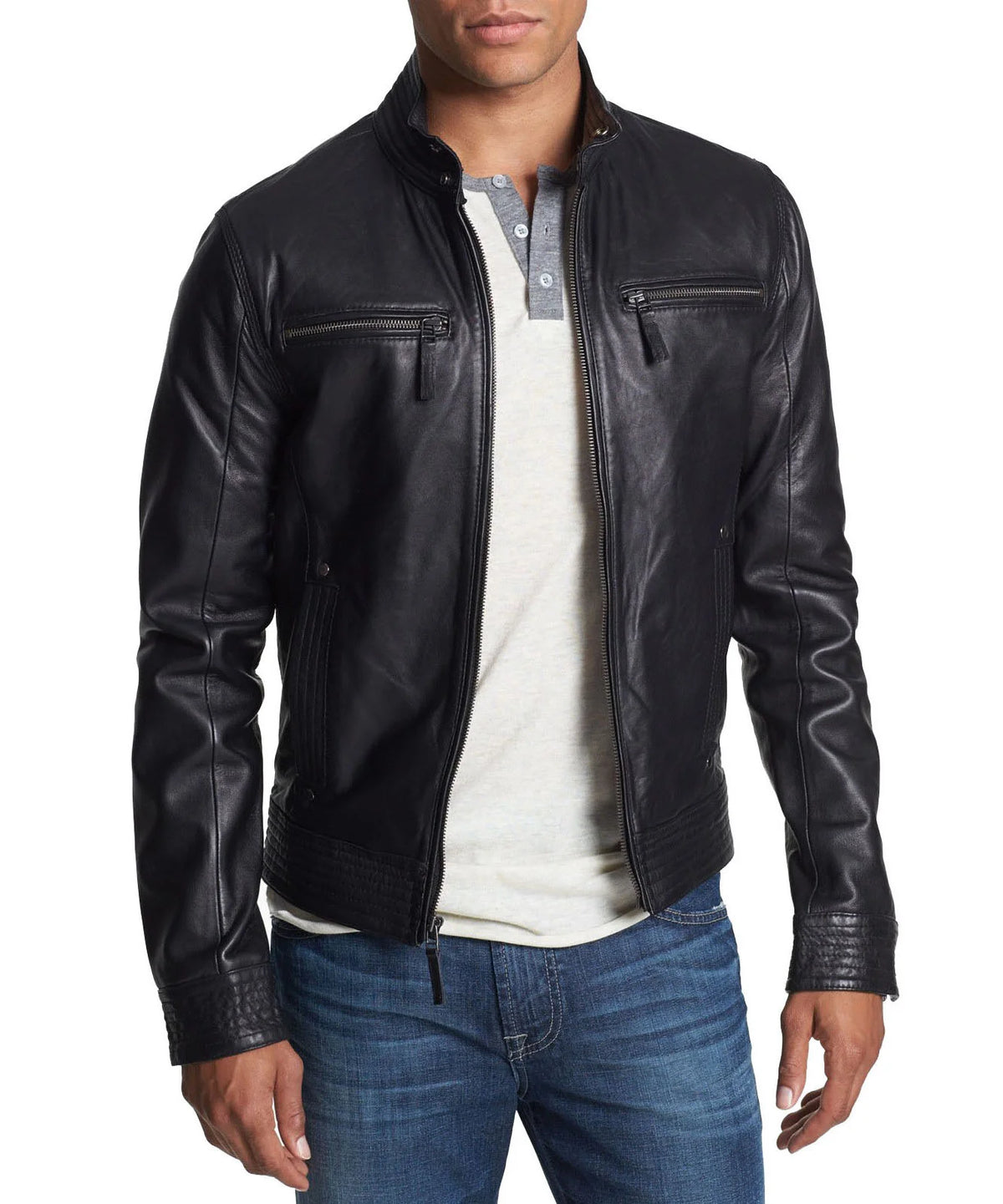 Men Lambskin Genuine Leather Jacket MJ102