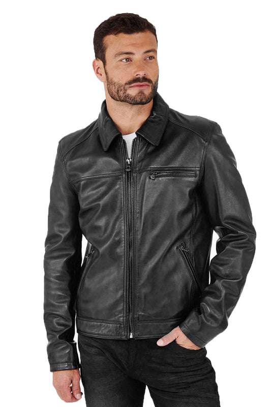 Men Genuine Leather Jacket MJ104 SkinOutfit