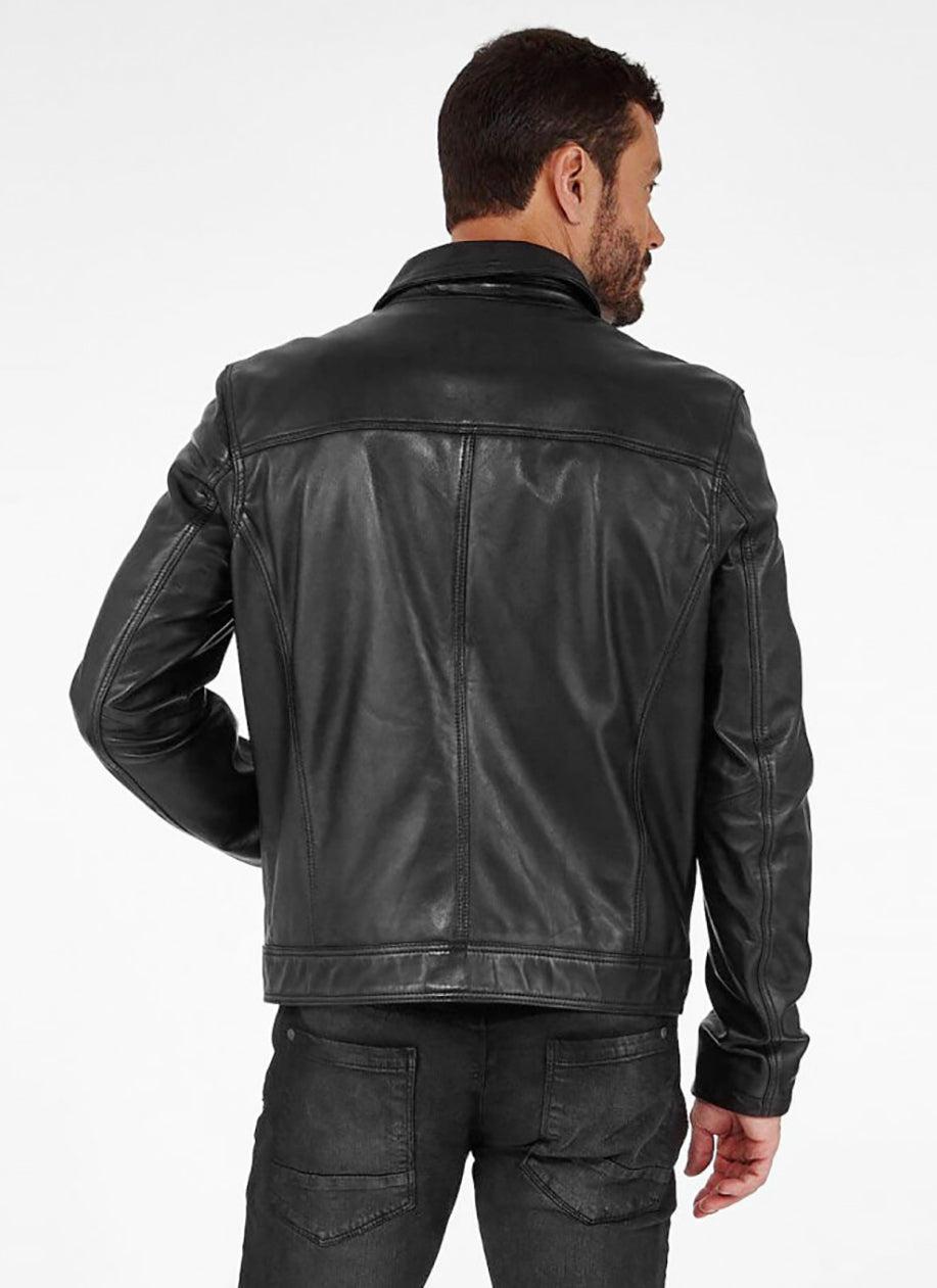 Men Genuine Leather Jacket MJ104 SkinOutfit