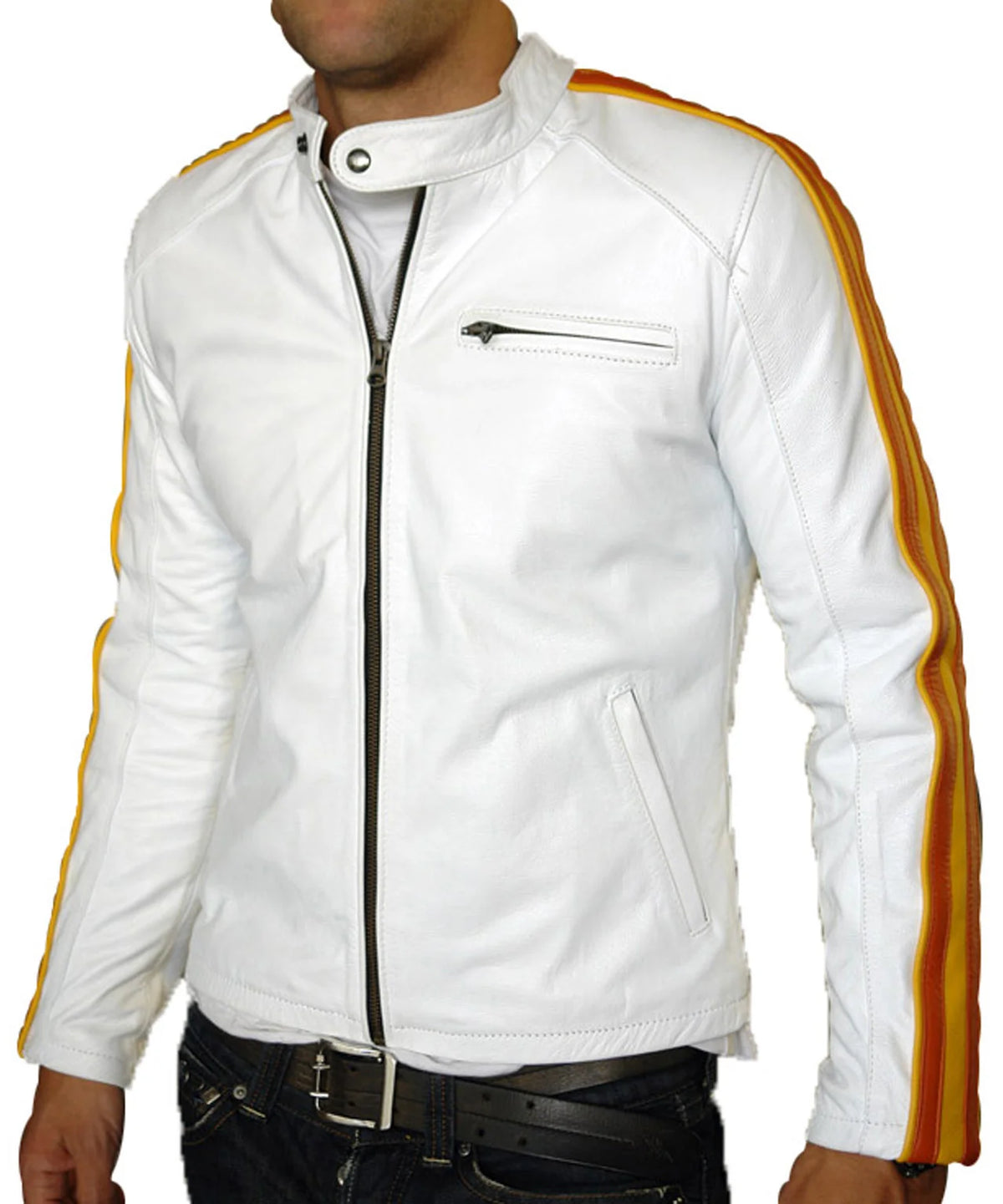 Men Lambskin Genuine Leather Jacket MJ106