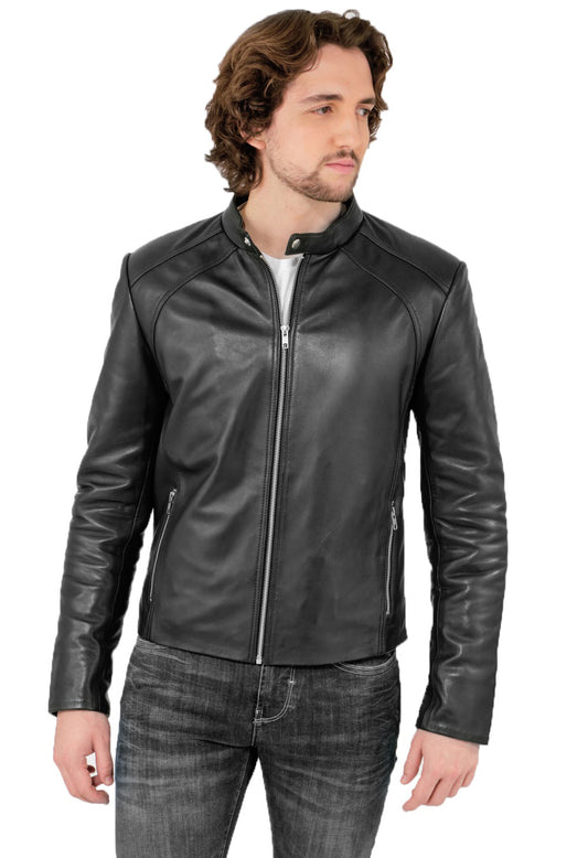 Men Genuine Leather Jacket MJ109 SkinOutfit