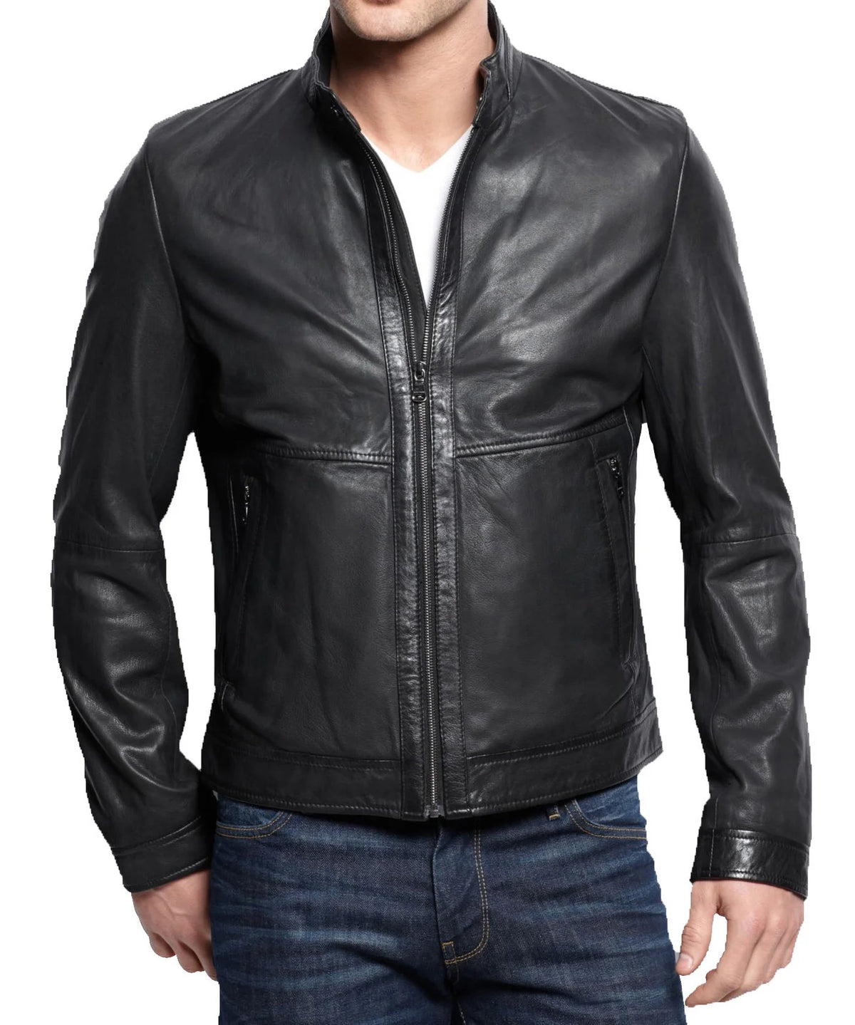 Men Lambskin Genuine Leather Jacket MJ113