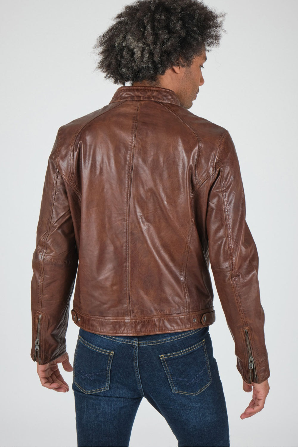 Men Genuine Leather Jacket MJ113 SkinOutfit