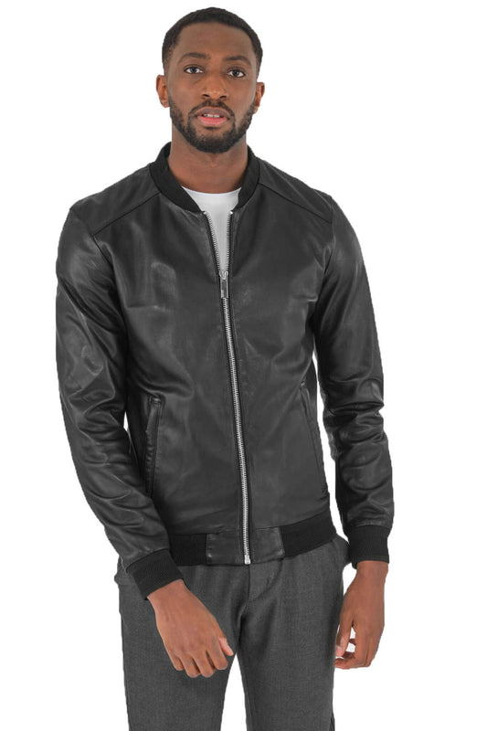 Men Genuine Leather Jacket MJ118 SkinOutfit