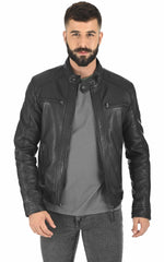 Men Genuine Leather Jacket MJ 11 SkinOutfit