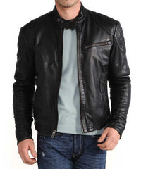 Men Lambskin Genuine Leather Jacket MJ122