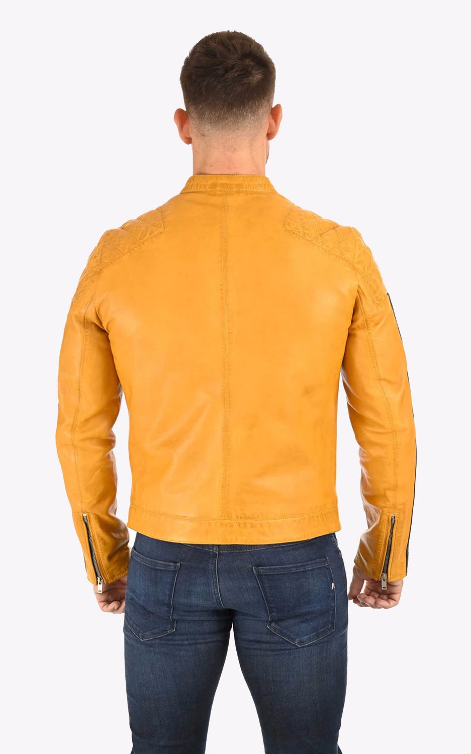 Men Genuine Leather Jacket MJ123 SkinOutfit