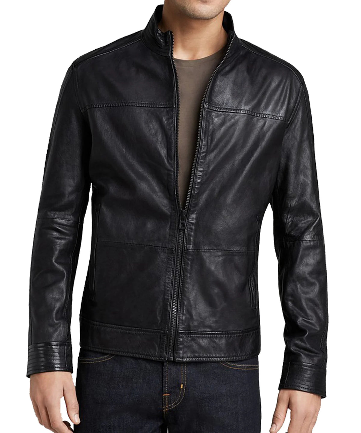 Men Lambskin Genuine Leather Jacket MJ124