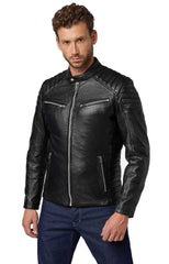 Men Genuine Leather Jacket MJ124 SkinOutfit