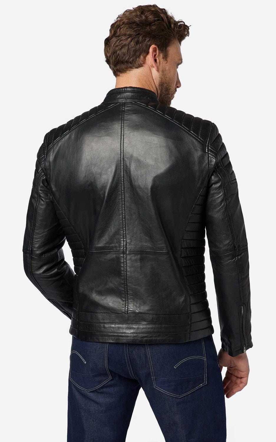 Men Genuine Leather Jacket MJ124 SkinOutfit