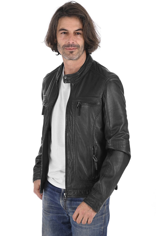 Men Genuine Leather Jacket MJ125 SkinOutfit