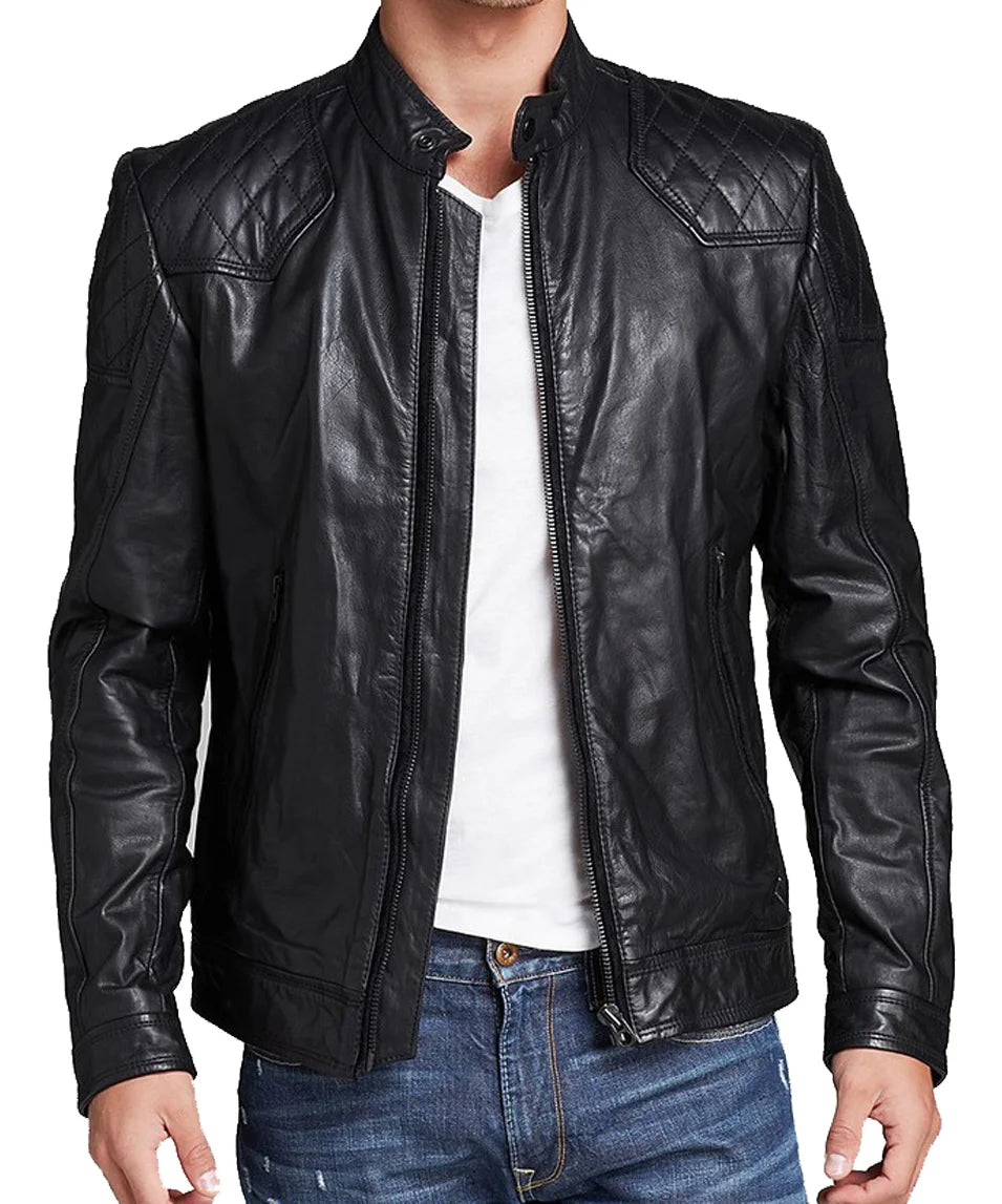Men Lambskin Genuine Leather Jacket MJ126