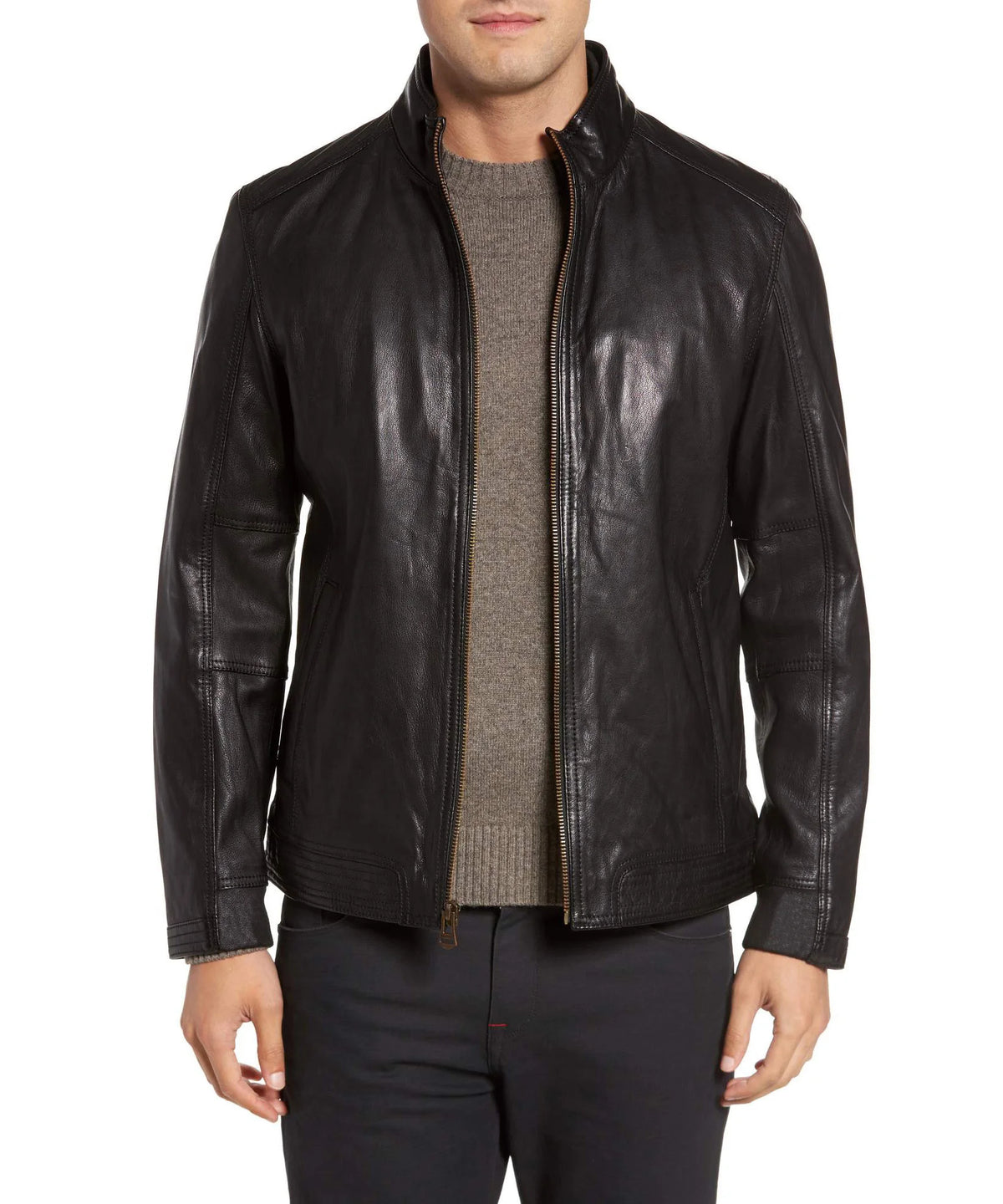 Men Lambskin Genuine Leather Jacket MJ136
