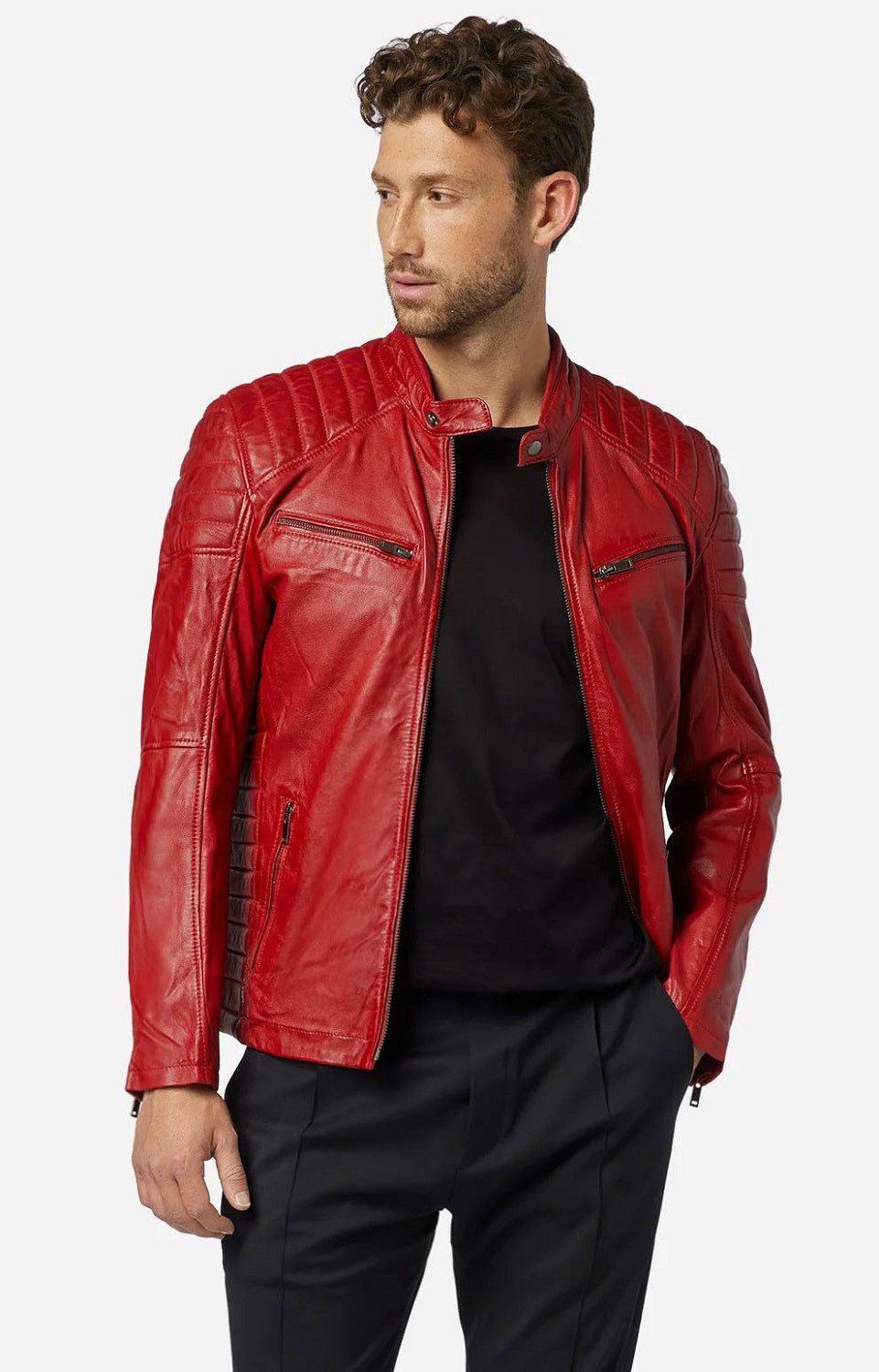 Men Genuine Leather Jacket MJ140 SkinOutfit