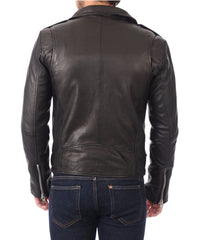 Chaqueta de piel de cordero auténtica para hombre MJ140 