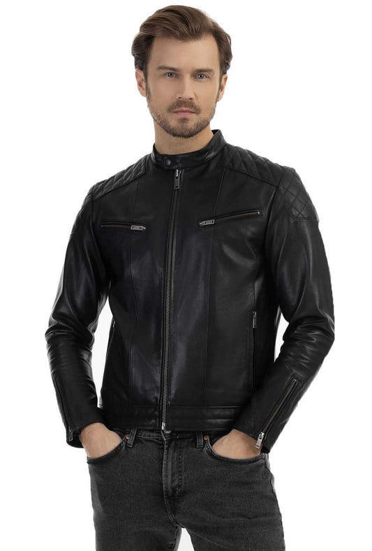 Men Genuine Leather Jacket MJ144 SkinOutfit