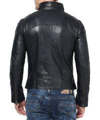 Chaqueta de piel de cordero auténtica para hombre MJ144 