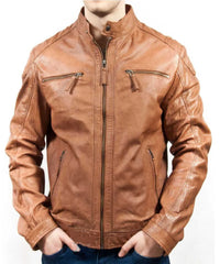 Men Lambskin Genuine Leather Jacket MJ147