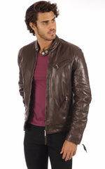 Men Genuine Leather Jacket MJ 14