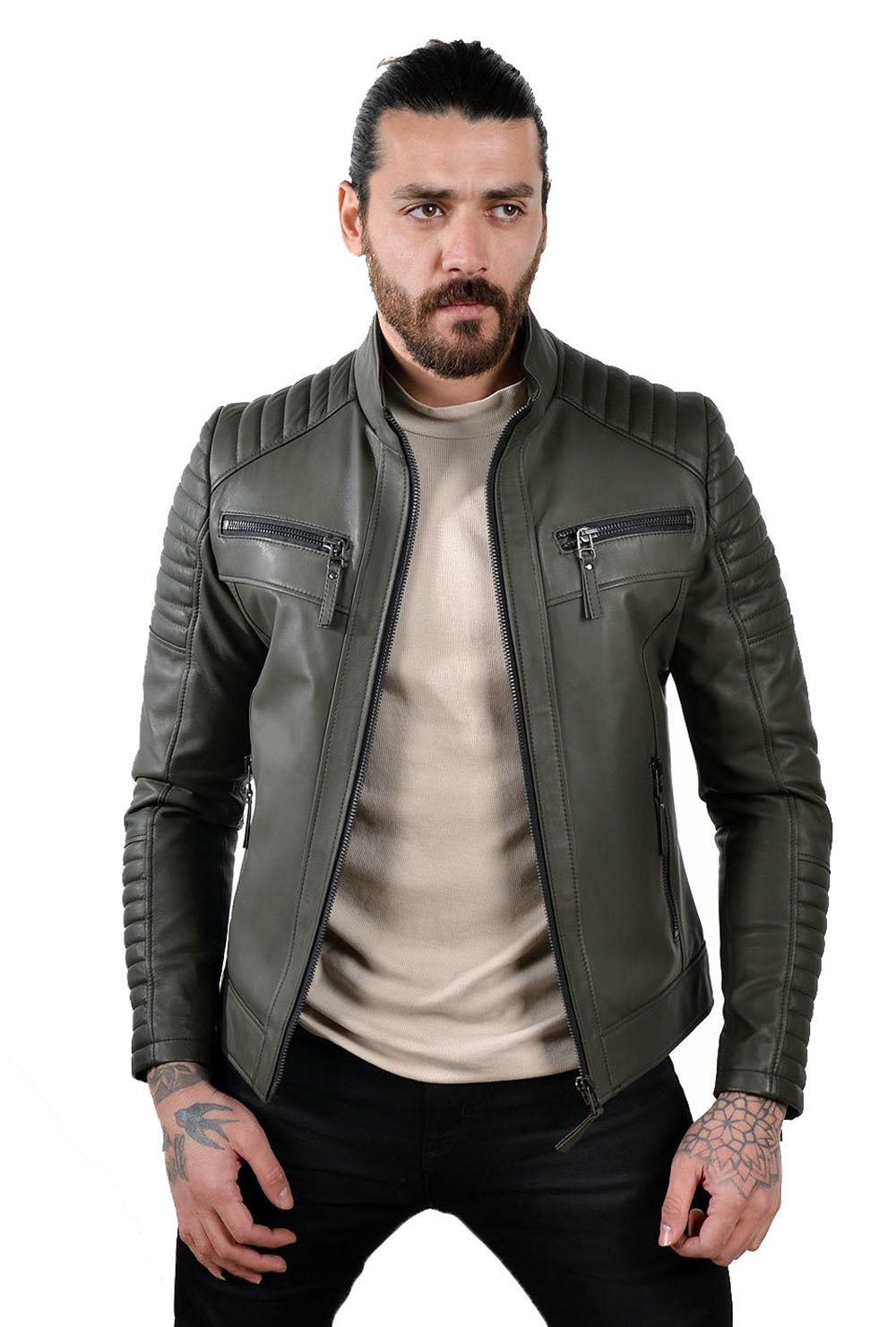 Men Genuine Leather Jacket MJ159 SkinOutfit