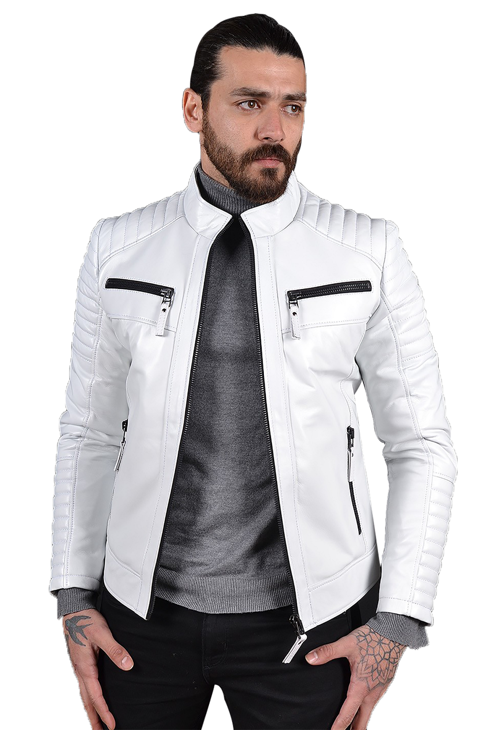 Men Genuine Leather Jacket MJ160 SkinOutfit
