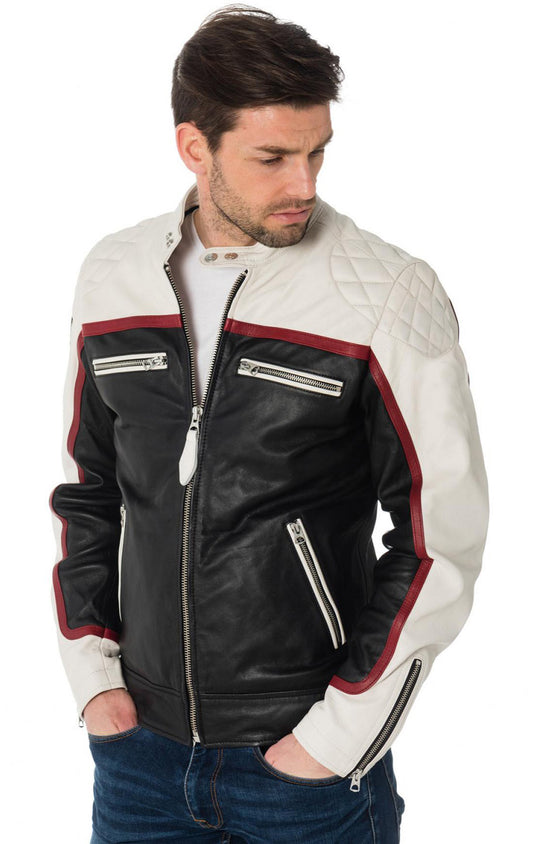 Men Genuine Leather Jacket MJ 16 SkinOutfit