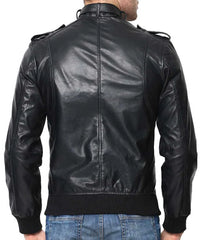 Men Lambskin Genuine Leather Jacket MJ174