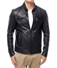 Men Lambskin Genuine Leather Jacket MJ180