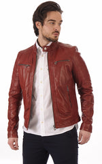 Men Genuine Leather Jacket MJ 23