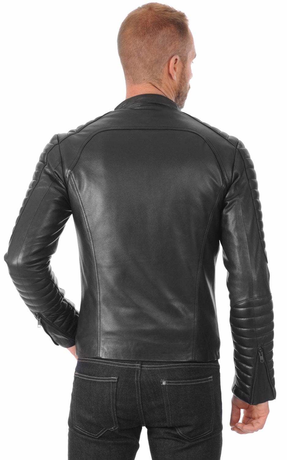 Men Genuine Leather Jacket MJ 30 SkinOutfit