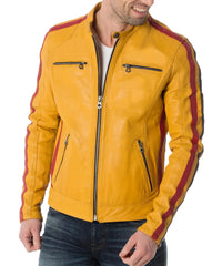 Men Lambskin Genuine Leather Jacket MJ 33