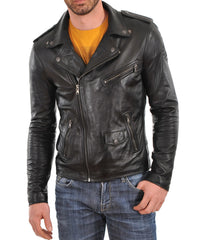 Men Lambskin Genuine Leather Jacket MJ 35