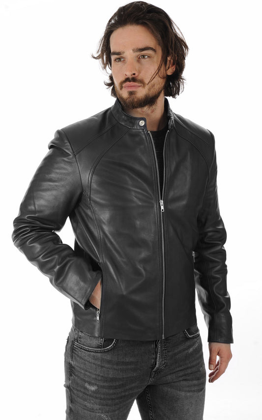 Men Genuine Leather Jacket MJ 49 SkinOutfit