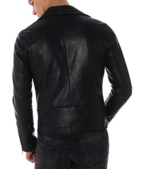 Men Lambskin Genuine Leather Jacket MJ 49